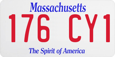 MA license plate 176CY1
