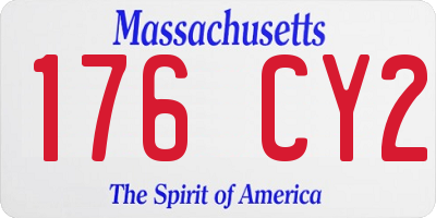 MA license plate 176CY2