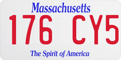 MA license plate 176CY5