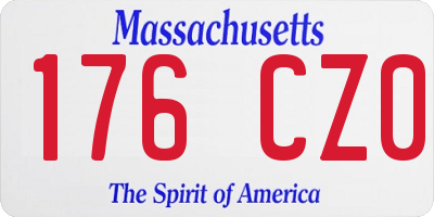 MA license plate 176CZ0