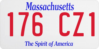 MA license plate 176CZ1