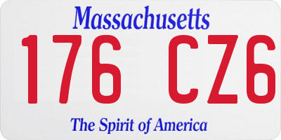 MA license plate 176CZ6