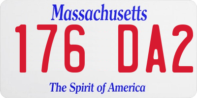 MA license plate 176DA2