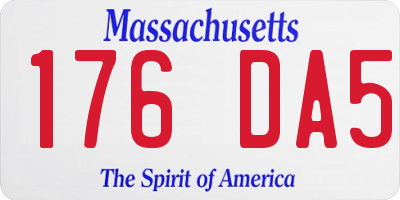MA license plate 176DA5