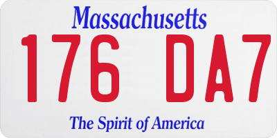 MA license plate 176DA7