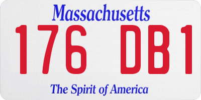 MA license plate 176DB1
