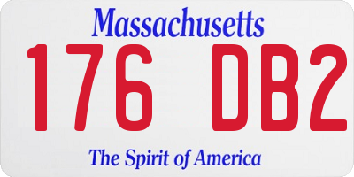 MA license plate 176DB2