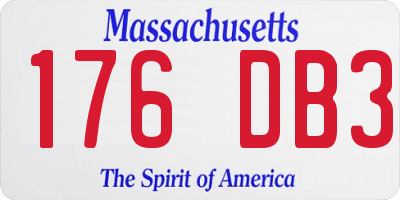 MA license plate 176DB3