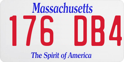 MA license plate 176DB4
