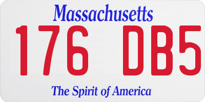 MA license plate 176DB5