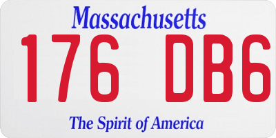 MA license plate 176DB6