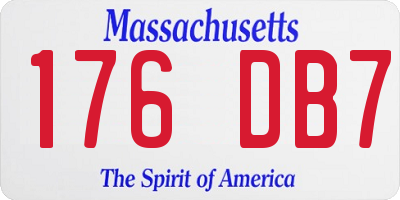 MA license plate 176DB7