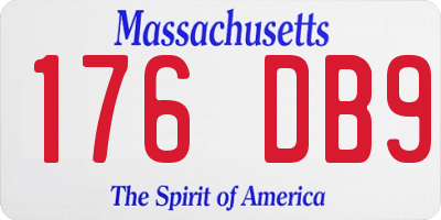 MA license plate 176DB9