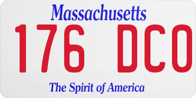 MA license plate 176DC0