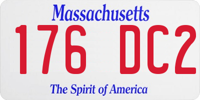 MA license plate 176DC2