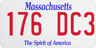 MA license plate 176DC3