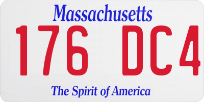 MA license plate 176DC4