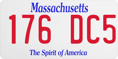 MA license plate 176DC5