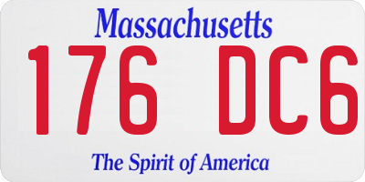 MA license plate 176DC6