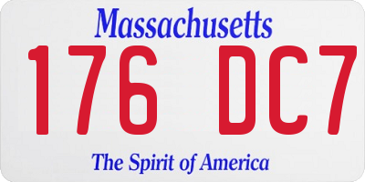 MA license plate 176DC7