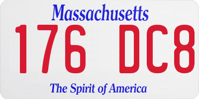 MA license plate 176DC8