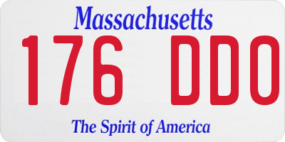 MA license plate 176DD0