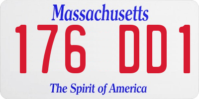 MA license plate 176DD1