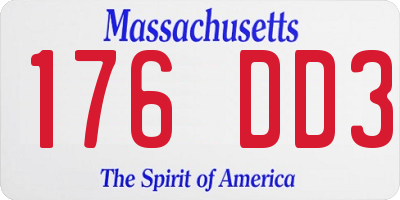 MA license plate 176DD3