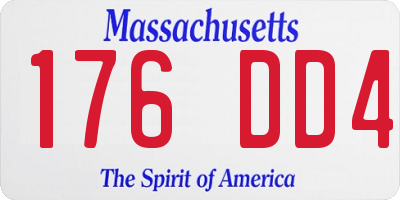 MA license plate 176DD4