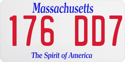 MA license plate 176DD7