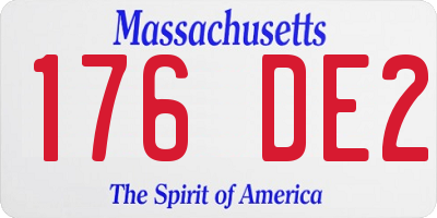 MA license plate 176DE2