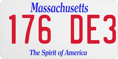 MA license plate 176DE3