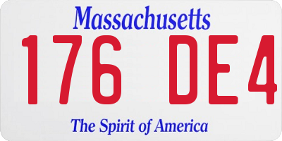 MA license plate 176DE4