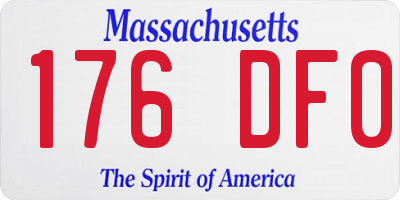 MA license plate 176DF0