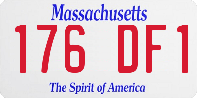 MA license plate 176DF1