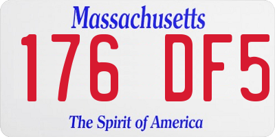 MA license plate 176DF5