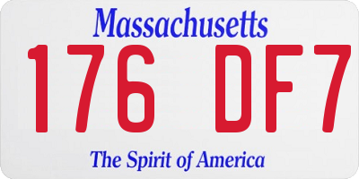 MA license plate 176DF7