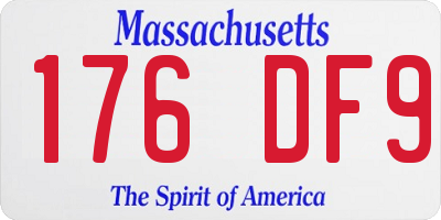 MA license plate 176DF9