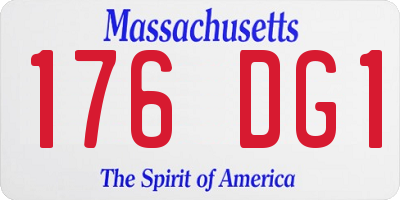 MA license plate 176DG1