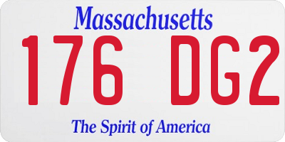 MA license plate 176DG2