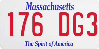 MA license plate 176DG3