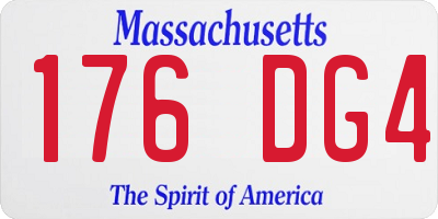 MA license plate 176DG4