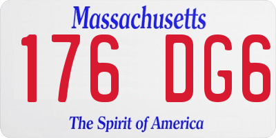 MA license plate 176DG6