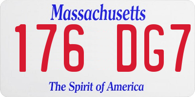 MA license plate 176DG7