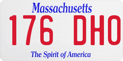 MA license plate 176DH0