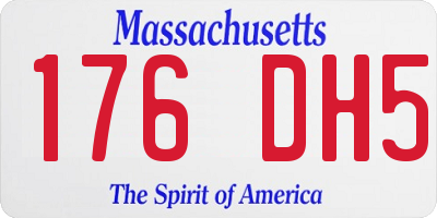 MA license plate 176DH5