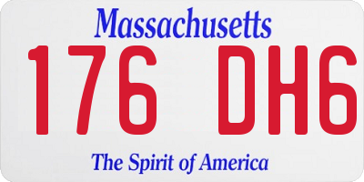 MA license plate 176DH6