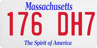 MA license plate 176DH7