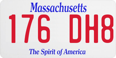MA license plate 176DH8
