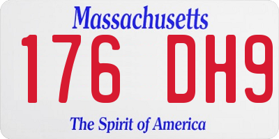 MA license plate 176DH9